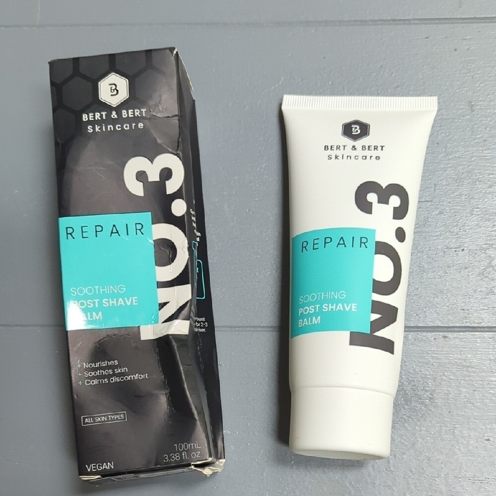 NEW Bert & Bert Skincare No.3 Repair Soothing Post Shave Balm 100ml Vegan
